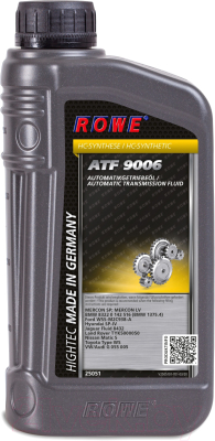 

Трансмиссионное масло Rowe, Hightec ATF 9006 / 25051-0010-03