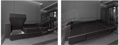 Диван П-образный Настоящая мебель Принстон НПБ рогожка (серый)