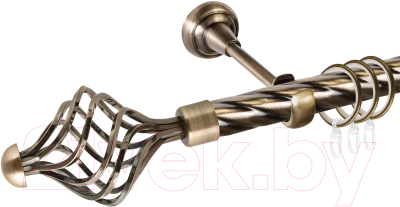 

Карниз для штор АС ФОРОС, Grace D25К + наконечники Ажур 245