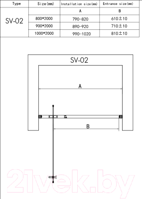 Душевая дверь RGW SV-02 / 06320209-11 (хром/прозрачное стекло)