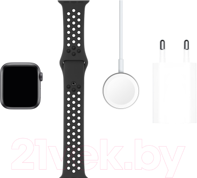 Умные часы Apple Watch Series 5 Nike+ GPS 40mm / MX3T2 (алюминий серый космос/антрацитовый, черный)