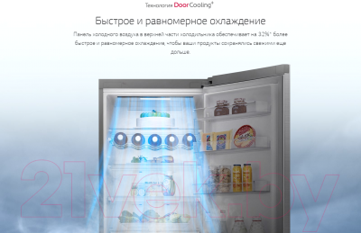 Холодильник с морозильником LG DoorCooling+ GA-B509MQSL