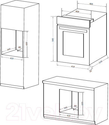 Электрический духовой шкаф Maunfeld EOEM.519B