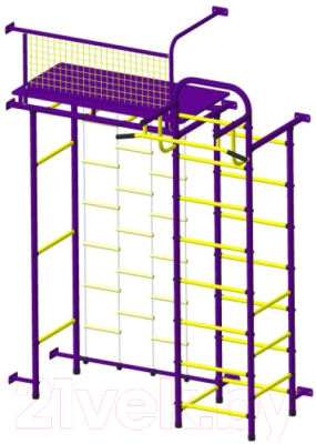 Детский спортивный комплекс Пионер 10ЛМ (пурпурный/желтый)