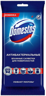 Влажные салфетки для дома Domestos Для очищения поверхностей антибактериальные (30шт)