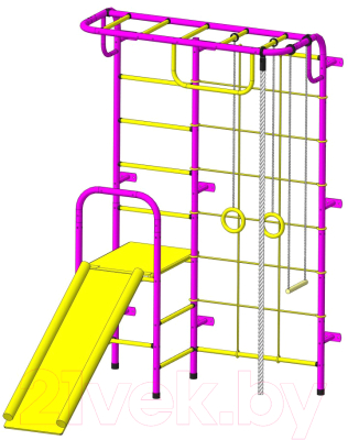 Детский спортивный комплекс Пионер С107М (пурпурный/желтый)