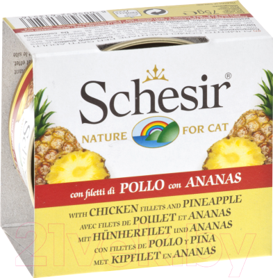Влажный корм для кошек Schesir Chicken&Pineapple (75г)