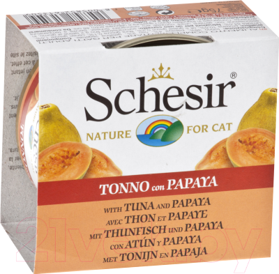 Влажный корм для кошек Schesir Tuna & Papaya (75г)