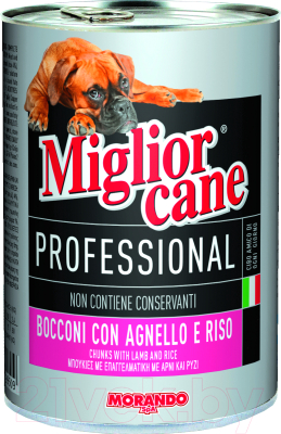 Влажный корм для собак Miglior Cane Professional Lamb&Rice (405г)