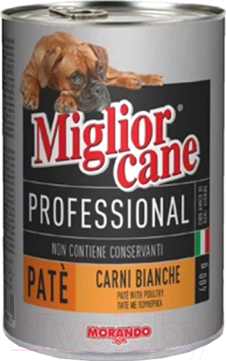 Влажный корм для собак Miglior Cane Professional Patè Poultry (400г)