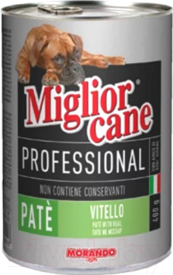 Влажный корм для собак Miglior Cane Professional Pate Veal (400г)