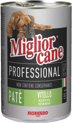 Влажный корм для кошек Miglior Gatto Professional Pate Veal (400г)