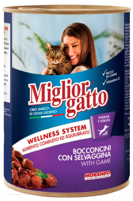 Влажный корм для кошек Miglior Gatto Classic Game (405г)