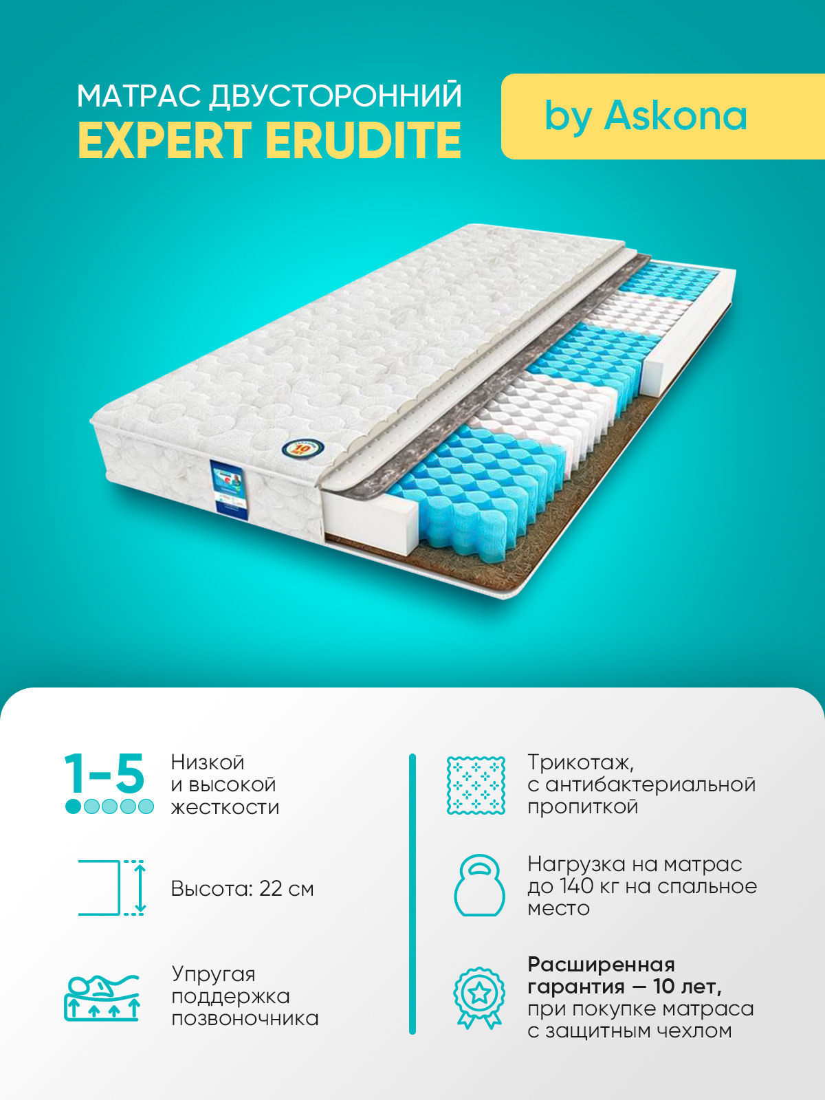 Матрас Askona Expert Erudite 160x200 — фото 2