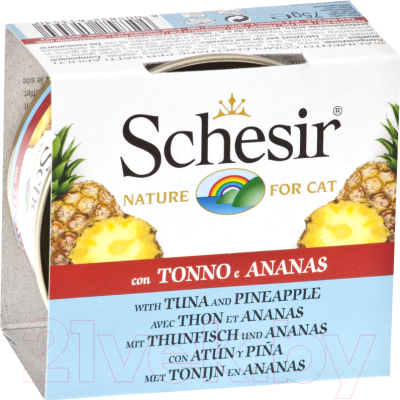 Влажный корм для кошек Schesir Tune & Pineapple & Rice (75г)