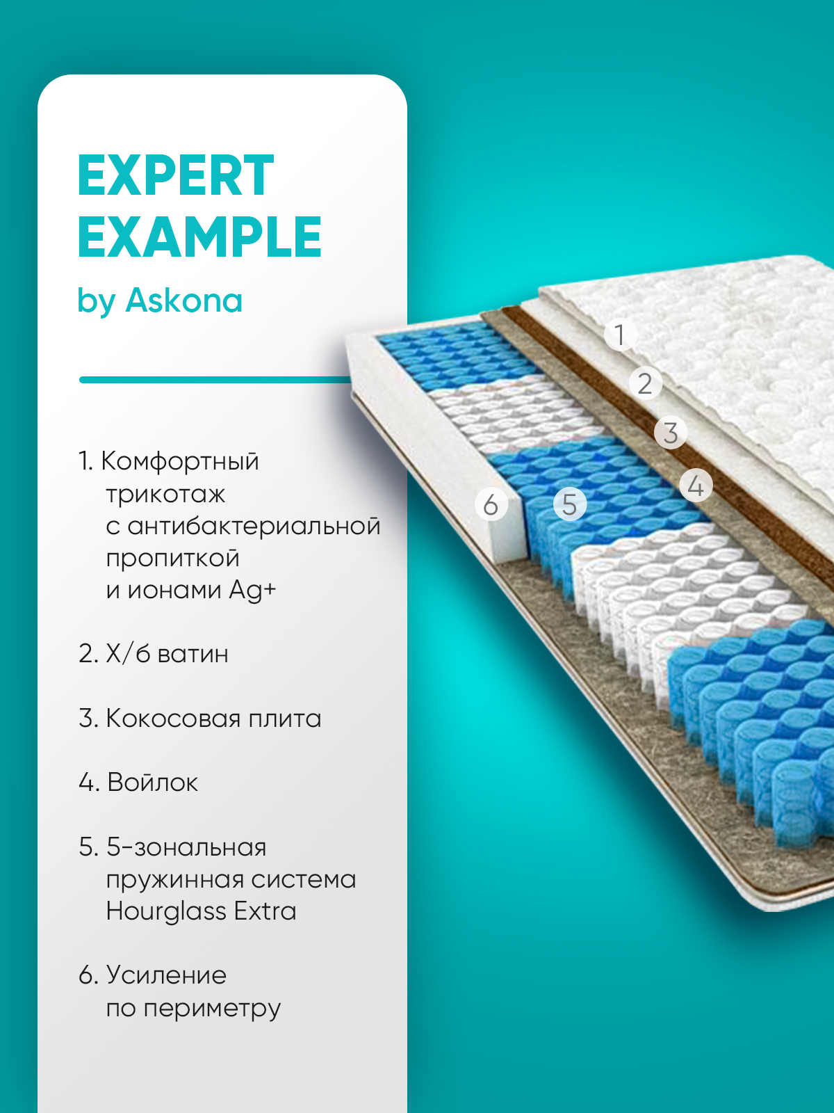 Матрас Askona Expert Example 160x200 — фото 6