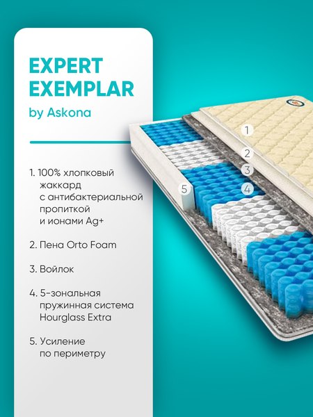 Купить Матрас Askona Expert Exemplar 160x200 в Витебске