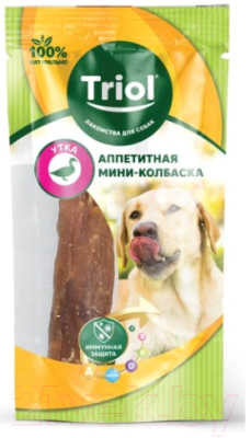 Лакомство для собак Triol Аппетитная мини-колбаска из утки PT001 / 10171028 (14г)