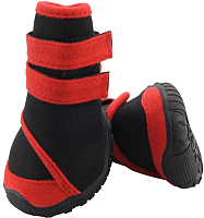 Ботинки для собак Triol YXS134-M / 12241230 (черный с красным) - 