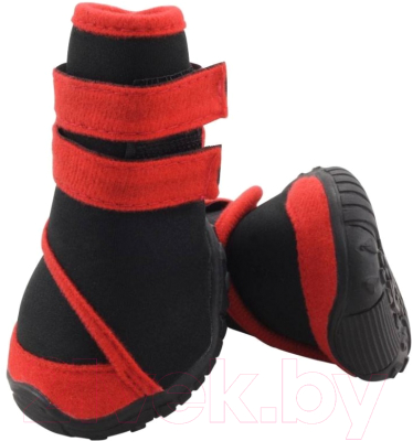 Ботинки для собак Triol YXS134-M / 12241230 (черный с красным)