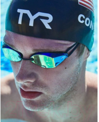 Очки для плавания TYR Tracer-X Racing Mirrored / LGTRXM/422 (голубой)