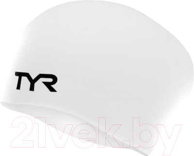 Шапочка для плавания TYR Long Hair Wrinkle-Free Silicone Cap / LCSL/100 (белый)