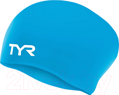 Шапочка для плавания TYR Long Hair Wrinkle-Free Silicone Cap / LCSL/420 (голубой)