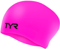 Шапочка для плавания TYR Long Hair Wrinkle-Free Silicone Cap / LCSL/693 (розовый) - 