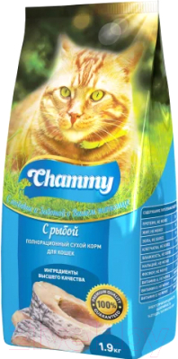 Сухой корм для кошек Chammy С рыбой (1.9кг)