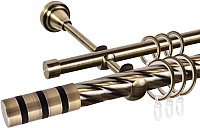 

Карниз для штор, Grace D25К/16Г + наконечники Тристан черный