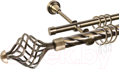 

Карниз для штор АС ФОРОС, Grace D25К/16Г + наконечники Ажур 195