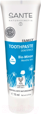 Зубная паста Sante Family с мятой и фтором (75мл)