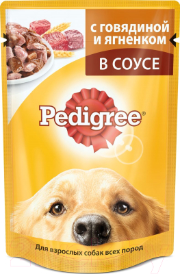 

Корм для собак Pedigree, Для взрослых собак всех пород с говядиной и ягненком в соусе