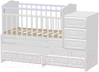 Детская кровать-трансформер Ведрусс Рени 1 (маятник, белый)