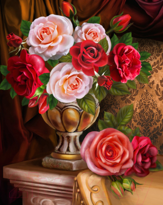Набор алмазной вышивки Алмазная живопись Благородные розы / АЖ-1731