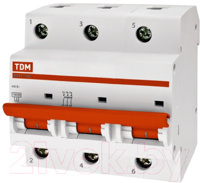 Выключатель автоматический TDM ВА 47-100 3Р 10А (С) 10кА / SQ0207-0067