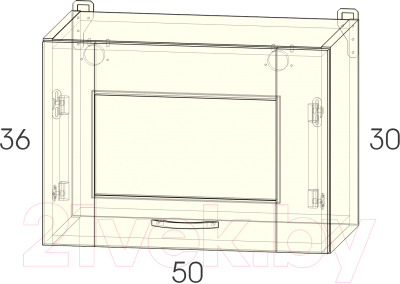 Шкаф под вытяжку Интерлиния Мила Хольц ВШГ50-360 (дуб молочный)