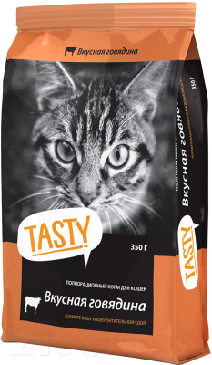 Сухой корм для кошек Tasty Cat С говядиной (350г)