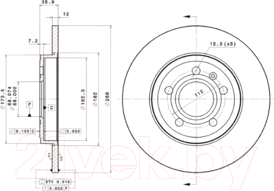 

Тормозной диск Brembo, 08A33211