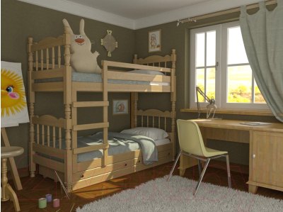Двухъярусная кровать Bravo Мебель Соня 90x200 (сосна)