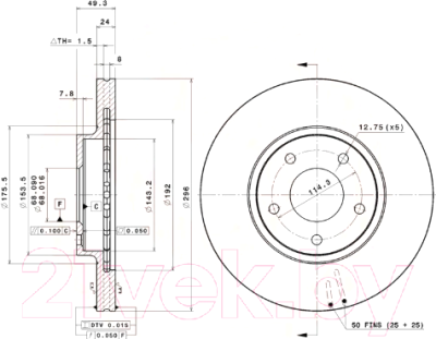 

Тормозной диск Brembo, 09A11311