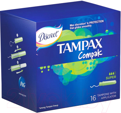 Тампоны гигиенические Tampax Compak Super (16шт)