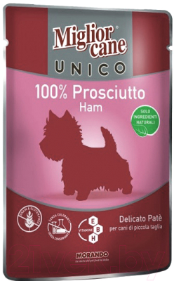 Влажный корм для собак Miglior Cane Unico Ham (150г)