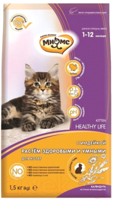 Сухой корм для кошек Мнямс Kitten с индейкой / 703928 (1.5кг)