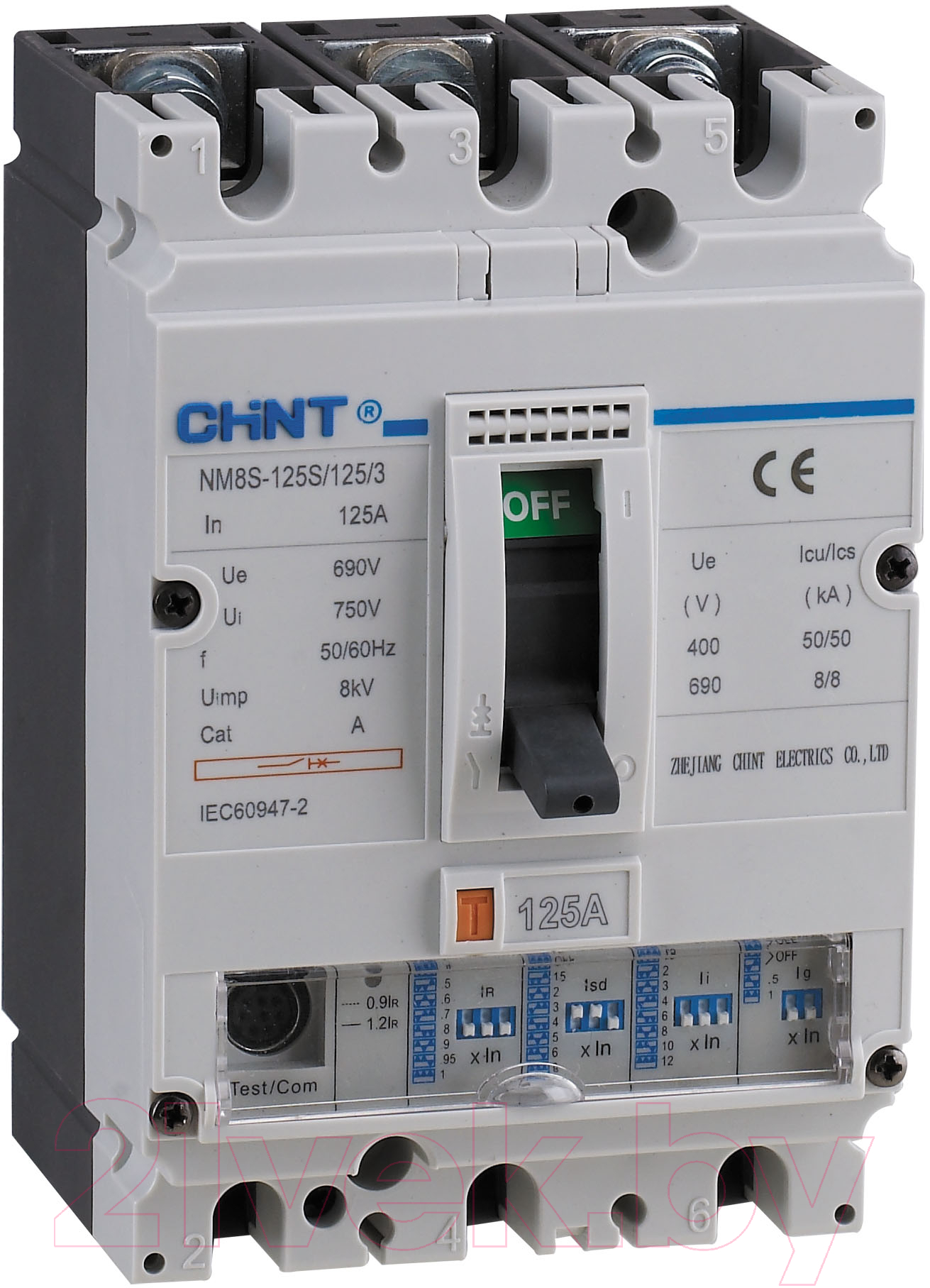 Выключатель автоматический Chint NM8S-1250S 3P 1000A 50kA