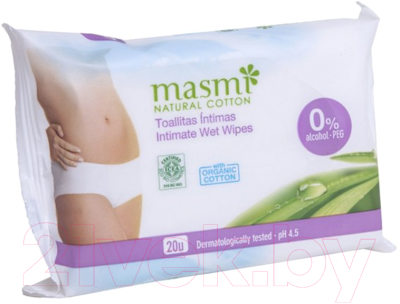Влажные салфетки для интимной гигиены Masmi Natural Cotton (20шт)