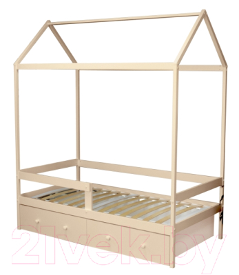 Стилизованная кровать детская Можга Р424Э (слоновая кость эмаль)