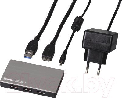 USB-хаб Hama UltraActive / 54544 (серебристый)