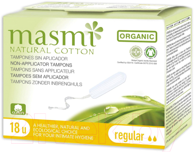 Тампоны гигиенические Masmi Natural Cotton Regular из органического хлопка (18шт)