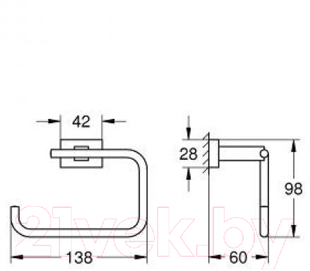 Держатель для туалетной бумаги GROHE Essentials Cube 40507001